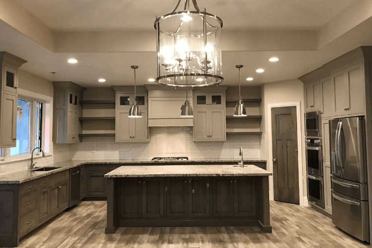 Open-plan kitchen island